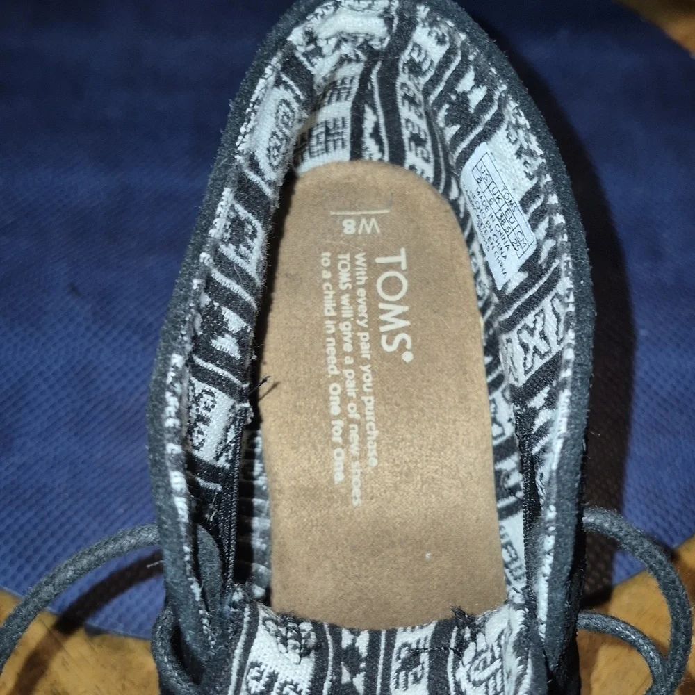 TOMS Women's Black Suede Desert Wedges sz.8 Womens.(#1872S)